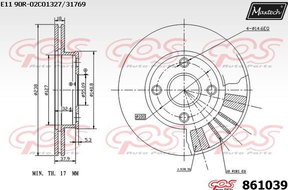 Maxtech 72938005 - Virzulis, Bremžu suports autodraugiem.lv