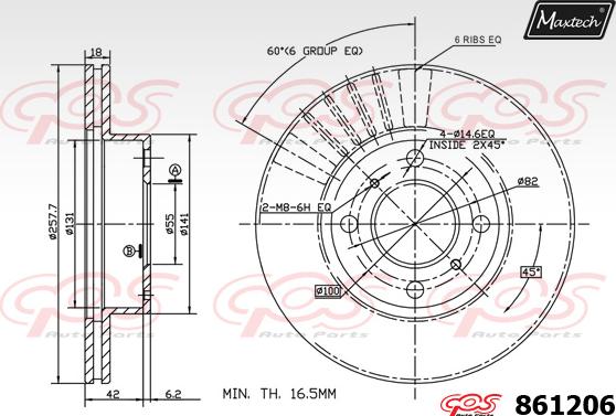 Maxtech 72938002 - Virzulis, Bremžu suports autodraugiem.lv