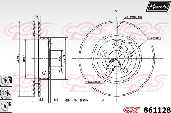 Maxtech 72938010 - Virzulis, Bremžu suports autodraugiem.lv