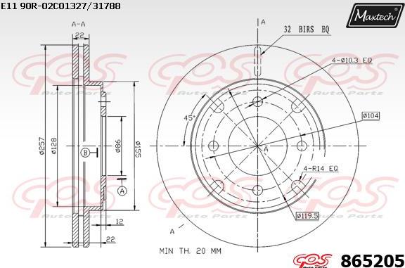 Maxtech 72938011 - Virzulis, Bremžu suports autodraugiem.lv