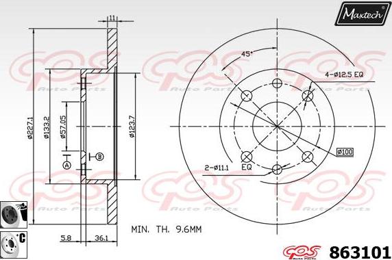 Maxtech 72938034 - Virzulis, Bremžu suports autodraugiem.lv