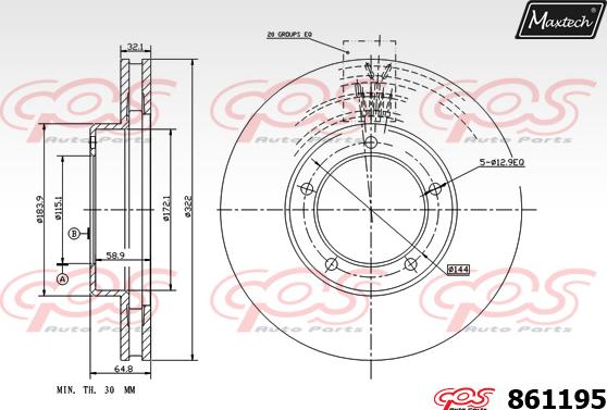 Maxtech 72938030 - Virzulis, Bremžu suports autodraugiem.lv