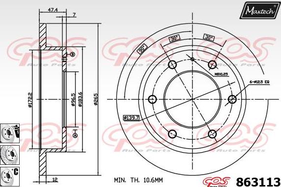 Maxtech 861243 - Bremžu diski autodraugiem.lv