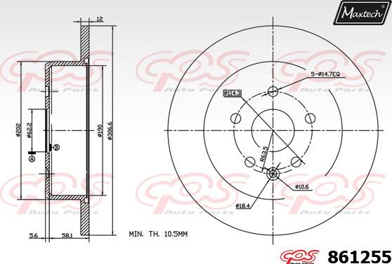 Maxtech 72933001 - Virzulis, Bremžu suports autodraugiem.lv