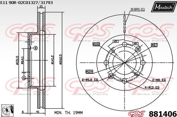 Maxtech 72933010 - Virzulis, Bremžu suports autodraugiem.lv