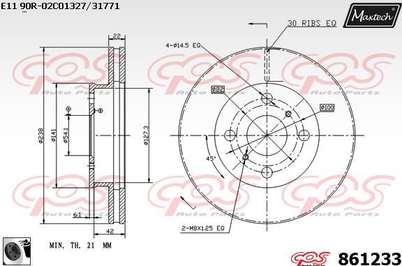 Maxtech 72932004 - Virzulis, Bremžu suports autodraugiem.lv