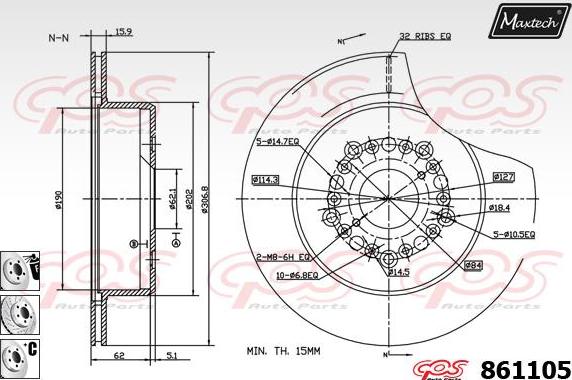 Maxtech 871520 - Bremžu diski autodraugiem.lv