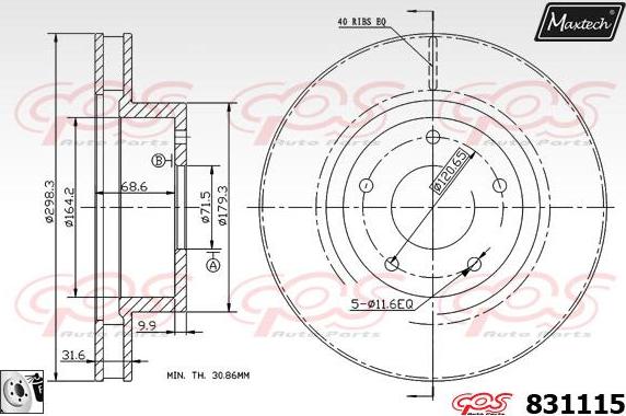 Maxtech 72718024 - Regulējošais elements, Stāvbremžu sistēmas bremžu suports autodraugiem.lv