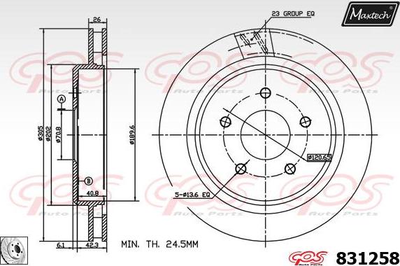 Maxtech 72718023 - Regulējošais elements, Stāvbremžu sistēmas bremžu suports autodraugiem.lv