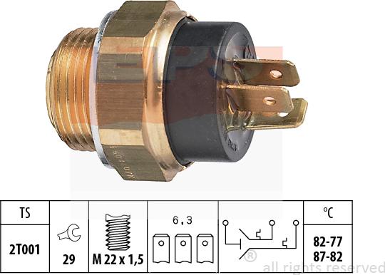 MDR EPS-1850 604 - Termoslēdzis, Radiatora ventilators autodraugiem.lv