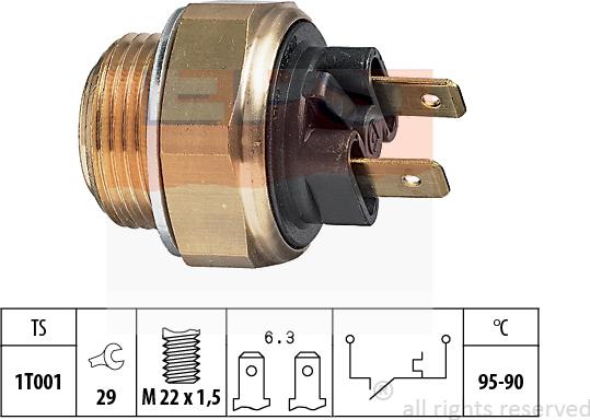 MDR EPS-1850 020 - Termoslēdzis, Radiatora ventilators autodraugiem.lv