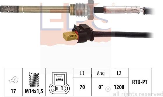 MDR EPS-1220 055 - Devējs, Izplūdes gāzu temperatūra autodraugiem.lv