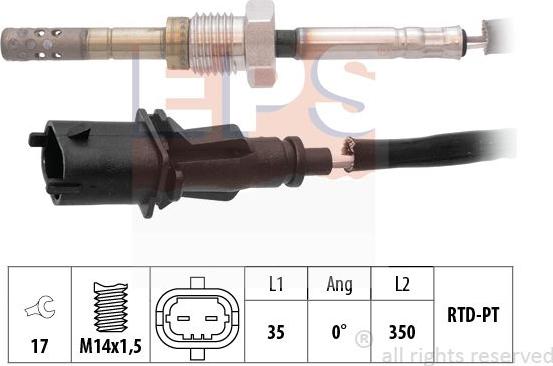 MDR EPS-1220 068 - Devējs, Izplūdes gāzu temperatūra autodraugiem.lv
