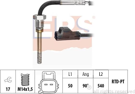 MDR EPS-1220 089 - Devējs, Izplūdes gāzu temperatūra autodraugiem.lv