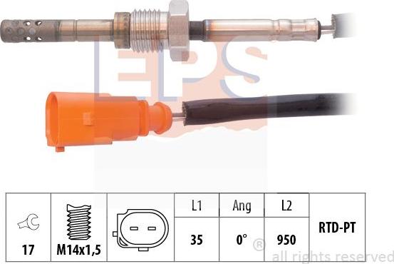 MDR EPS-1220 021 - Devējs, Izplūdes gāzu temperatūra autodraugiem.lv