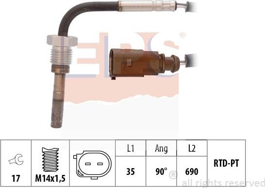 MDR EPS-1220 077 - Devējs, Izplūdes gāzu temperatūra autodraugiem.lv