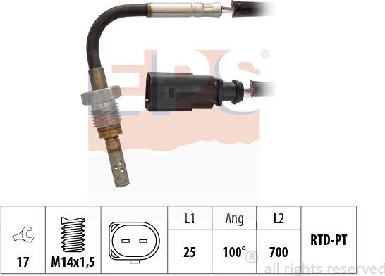 MDR EPS-1220 180 - Devējs, Izplūdes gāzu temperatūra autodraugiem.lv