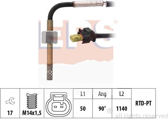 MDR EPS-1220 302 - Devējs, Izplūdes gāzu temperatūra autodraugiem.lv