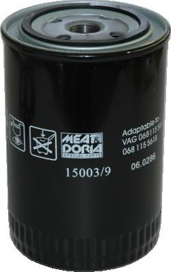 Meat & Doria 15003/9 - Eļļas filtrs autodraugiem.lv