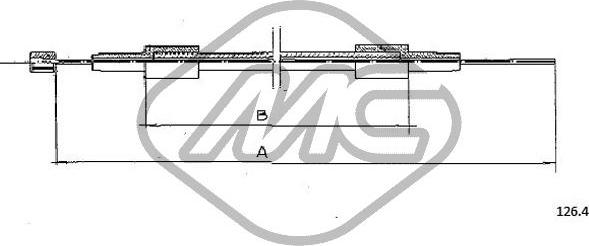 Metalcaucho 81588 - Motora pārsega slēdzenes trose autodraugiem.lv