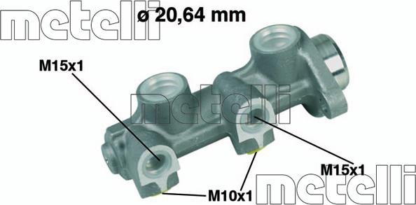 Metelli 05-0188 - Galvenais bremžu cilindrs autodraugiem.lv