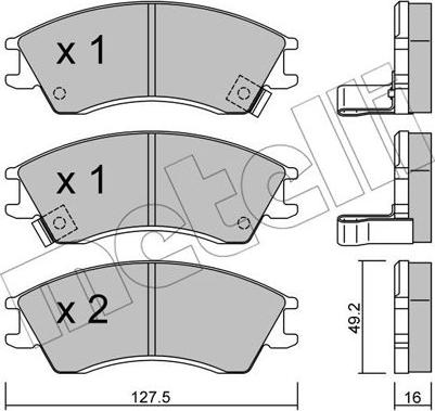 Metelli 22-0160-0 - Bremžu uzliku kompl., Disku bremzes autodraugiem.lv