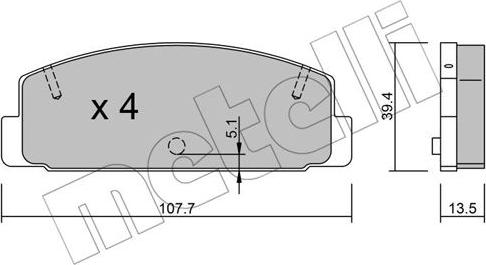 Metelli 22-0302-0 - Bremžu uzliku kompl., Disku bremzes autodraugiem.lv