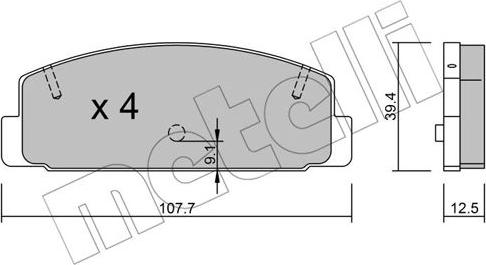 Metelli 22-0302-2 - Bremžu uzliku kompl., Disku bremzes autodraugiem.lv