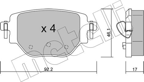 Metelli 22-1246-0 - Bremžu uzliku kompl., Disku bremzes autodraugiem.lv