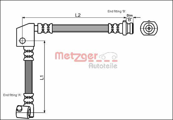 Metzger 4114738 - Bremžu šļūtene autodraugiem.lv