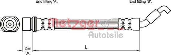 Metzger 4110033 - Bremžu šļūtene autodraugiem.lv