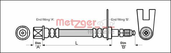 Metzger 4111159 - Bremžu šļūtene autodraugiem.lv