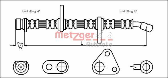 Metzger 4113500 - Bremžu šļūtene autodraugiem.lv