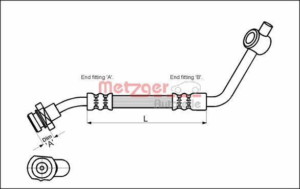 Metzger 4112529 - Bremžu šļūtene autodraugiem.lv