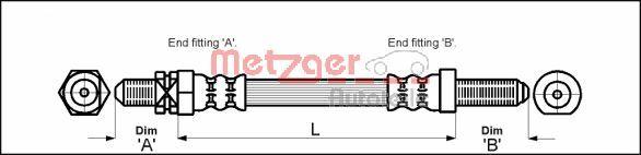 Metzger 4112102 - Bremžu šļūtene autodraugiem.lv