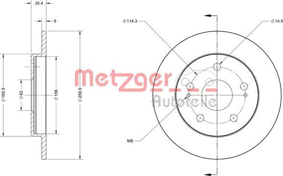 Metzger 6110498 - Bremžu diski autodraugiem.lv