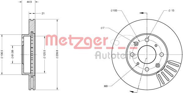Metzger 6110454 - Bremžu diski autodraugiem.lv