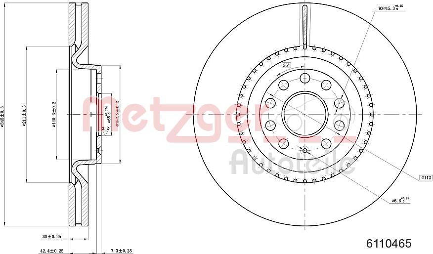 Metzger 6110465 - Bremžu diski autodraugiem.lv