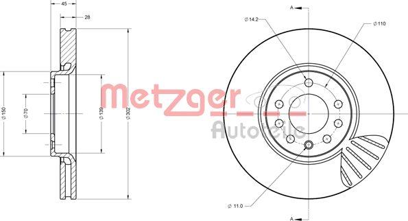 Metzger 6110404 - Bremžu diski autodraugiem.lv