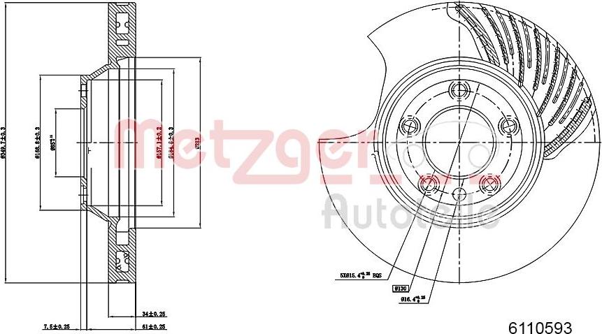 Metzger 6110593 - Bremžu diski autodraugiem.lv