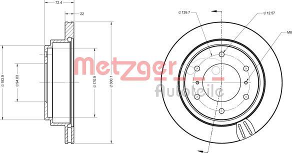 Metzger 6110549 - Bremžu diski autodraugiem.lv