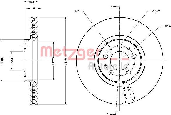 Metzger 6110521 - Bremžu diski autodraugiem.lv