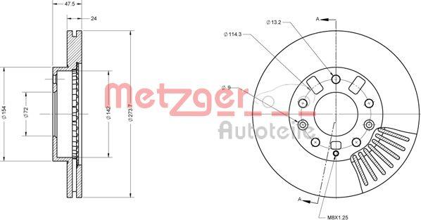 Metzger 6110523 - Bremžu diski autodraugiem.lv