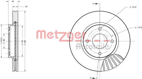 Metzger 6110578 - Bremžu diski autodraugiem.lv
