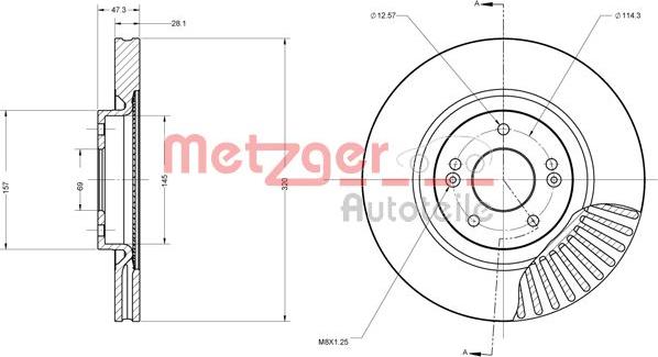 Metzger 6110695 - Bremžu diski autodraugiem.lv