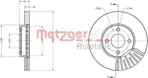 Metzger 6110680 - Bremžu diski autodraugiem.lv