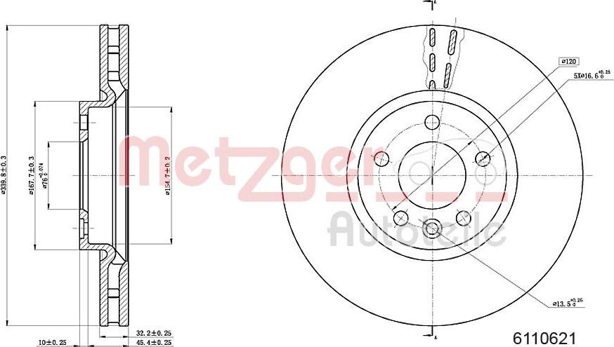 Metzger 6110621 - Bremžu diski autodraugiem.lv