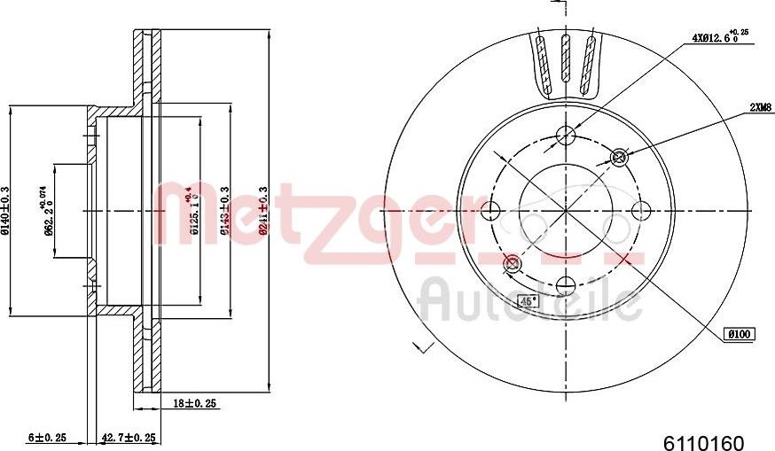 Metzger 6110160 - Bremžu diski autodraugiem.lv