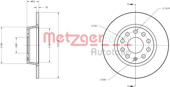 Metzger 6110108 - Bremžu diski autodraugiem.lv
