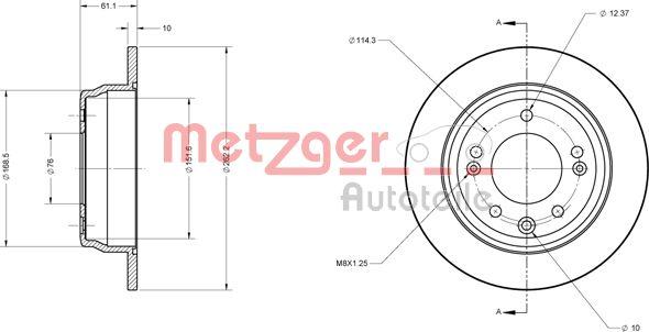 Metzger 6110107 - Bremžu diski autodraugiem.lv